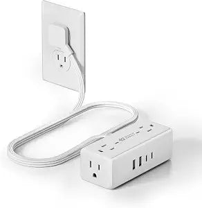 3Ft Short Extension Cord with Multiple Outlets, Surge Protector Power Strip
