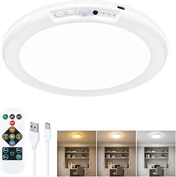 Sensor Ceiling Light - 8 Inch LED Flush Mount Light Fixture, Motion Activated Light with TimerRechargeable Motion Sensor Lights for Closet, Pantry, Hallway, Porch, Patio,1 Pack