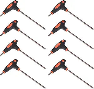 uxcell 8pcs 4mm Hex Key T-Handle Dual End Wrench Spanner, Metric S2 Steel Flat End Spanner for Automotive Household Maintenance