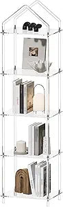 5-Tier Acrylic Arched Bookcase, Clear Angle Arch Bookshelf for Living Room, Modern Open Aesthetic Book Shelves for Home Office Bedroom, 15.6" W  11.6" D  58.9" H