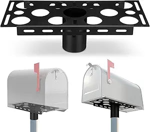 Steel Mailbox Bracket for 2-3/8" Round Post Mailbox Post Mount Bracket Plate for Mounting Board Mailboxes Heavy Duty Mounting Hardware for Outdoor Secure Home Improvement Accessory