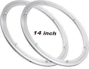 JaGely 2 Pack Lazy Susan Aluminum Turntable, 14 Inch