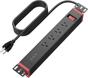Desk Mount Power Strip with Switch, USB-C PD 20W, 360 Installation