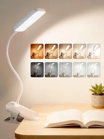 Clip on Light,45 Lighting Modes Rechargeable Desk Lamp with Clamp