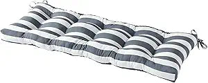 South Pine Porch Outdoor 51x18-inch Bench Cushion, Canopy Stripe Gray