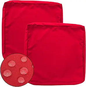 GUEGLSA Replacement Outdoor Cushion Covers 24x22x4 inch, Waterproof Patio Seat Cushion Slipcovers, Chair Cushion Slip Cover, Set of 2, Red