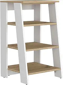 Tuhome St. Lucia Linen Cabinet with Single Door, Two Interior Shelves, Two Open Shelves, Tall Slim Storage Organizer for Towels, Toiletries, and Home Essentials, Modern Space-Saving Cabinet.