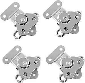 QWORK Compact Stainless Steel Catch Latch 2"x1.5"  4 Pack Secure Closure for Flight Cases, Tool Boxes & Gear Cases
