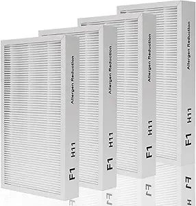 4 Pack F1 Replacement Filter, F1 H11 True HEPA Filter Replacement Compatible with 3M C01 T02 Room Air Purifier for FAP-C01-F1, FAP-T02-F1, FAP-C01BA-G1, FAP-T02WA-G1