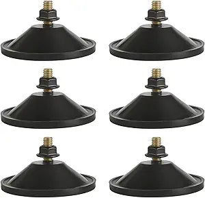 AccEncyc 6 Pcs Strong Thickened Sucker Suction Cup Clear PVC Sucker Pads with M6 x 14 Thread Screw Extra Strong Adhesive Glass Suction Holder, Black
