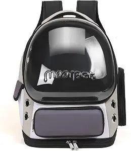 Cat Bubble Backpack Carrier, TSA Airline Approved Pet Travel Bag for Small Medium Dogs, Clear Hiking Camping Backpack for Cats, Kitten and Puppy up to 18 lbs, Gray Bubble