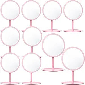 MAQUITA 10 Pcs Spa Party Mirrors Spa Party Supplies Desk Mirror Bulk Mirror for Sleepover Favors Makeup Mirrors for Sleepover Slumber Birthday Favors Gift (Pink)