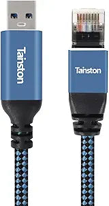 USB to Ethernet Cable, 2Ft USB3.0 A to RJ45 Cable,USB3.0 A to Gigabit Ethernet Cable Compatible Laptop, PC, Switch, Router, Modem and More