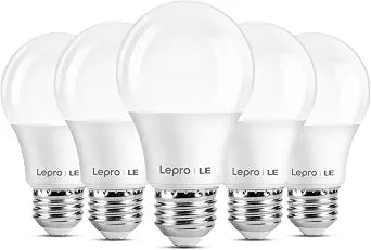 Lepro A19 E26 LED Light Bulbs 9W 800 Lumens Daylight White 5000K 5 Pack