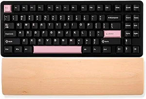 HomeDo Wooden Ergonomic Wrist Rest for Mechanical Keyboard, Fits 61 Key 60%