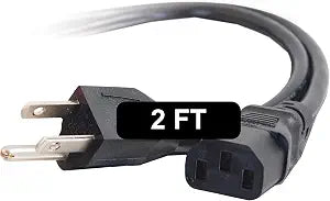 C2G 2FT Premium Replacement AC Power Cord - Durable Power Cable for TV, Computer, Monitor, Appliance & More (24240)