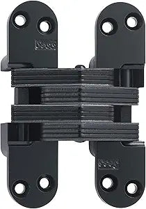 SOSS Invisible Hinge Model 218 for 1-3/4" Thick Material, 20 Minute Fire Rated, Zinc, Black E-Coat Exterior Finish, Model Number 218US19