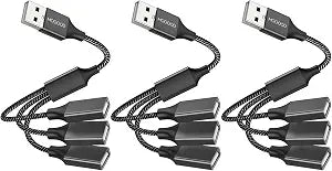 MOGOOD USB 2.0 Splitter 1 to 3 Port Cable USB A Male to 3 Female Hub