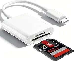 USB C SD Card Reader for iPhone 17/16/15/iPad/MacBook/Mac, wtyixs USB-C Type C SD Reader 2 Slots Supports SD and MicroSD Memory Card Adapter Digital Camera Adapter Trail Viewer, Plug and Play