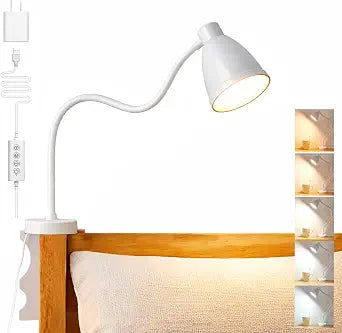 BOHON No Install Bedside Reading Light, Clip-Free Wall Mounted Lamp White
