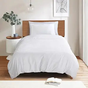 Mejoroom White Twin Duvet Cover Set - Soft and Breathable Twin Bedding with Zipper Closure, 2Pieces, 1 Duvet Cover (68x90) and 1 Pillow case(20x26)