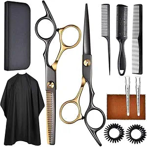 12 PCS Hair Cutting Scissors Kit, 6.5 Inch VG10 Shears for Home & Salon