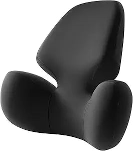 BEBAS Lumbar Support Pillow for Office Chair - Ergonomic Memory Foam Back Cushion for Lower Back Pain Relief - Washable & Breathable Cover - Fits Car Seats, Gaming Chairs & Wheelchairs - Black