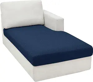 ZNSAYOTX Sectional Couch Covers for L Shaped Chaise Lounge 1 Piece Separate Cushion Couch Universal Replacement Unique Pattern Furniture Protector with Elastic Bottom (Navy, Chaise Cover)