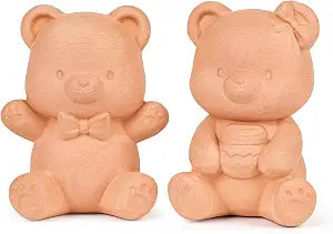SUMMORO 2 Pcs Brown Sugar Keeper Bear, Terracotta Sugar Saver Softener