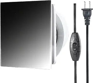4inch Exhaust Fan, Slim Black Glass Panel