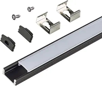 Armacost Lighting LED Tape Light Mounting Channel, Surface Mount, Black 5-Pack 960056N