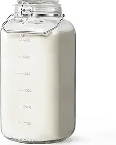 2 Gallon Glass Jar with Airtight Lid, 4.3" Wide Mouth Storage Containers