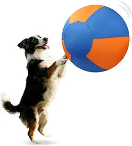 Herding Ball for Dog Large Inflatable Balls with Chew-Resistant Cover and Tools Interactive Toy for Medium & Large Dogs Australian Shepherd Border Collie (Blue-Orange, 45cm)
