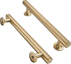 Khtumeware 10 Pack 3 Inch(76mm) Brushed Brass Cabinet Pulls - Kitchen Solid Heavy Duty Brushed Gold Cabinet Hardware for Cupboard Drawer Handles and Dresser Pulls