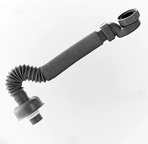 Low Profile 1-1/2" P-type Anti-odor Drain Pipe,Flexible Bendable Freestanding Tub Drain Kitfor Bathtubs, Sinks, and RV Plumbing Systems