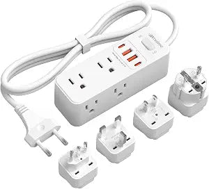European Travel Plug Adapter, Universal Power Adapter for EU UK DE JP