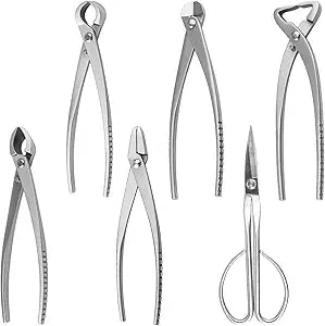6 PCS Bonsai Pruning Tool Set, 6 Different Roles of Scissors to Meet All the Needs of the Usage Process, for Plant Pruning and Shaping, Free Your Hands and Easy to Finish the Work