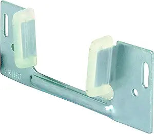 Prime-Line N 6566 Sliding Pocket Door Bottom Guide, 1-3/8 In. x 1-1/4 In, Steel w/Plastic Guides (Single Pack), Silver