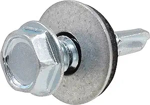 Hillman 561044 12-14 X 2-Inch Washer Head Neoprene Washer Self Drilling Roofing Screws, 100-Pack