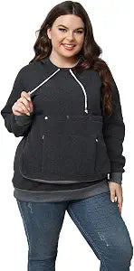 Pet Cat Dog Pouch Hoodie Small Animal Carrier  Kitten Puppy Pouch Sweatshirt Holder Fleece Unisex Hoodies Dark Grey