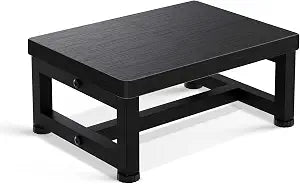 Step Stools for Adults Kids, Sturdy Wooden Stepping Stools with 450LB Capacity, Anti-Slip Bed Steps Stool for High Beds, Foot Stool One Step Stool for Kitchen Bathroom Bedroom, Black