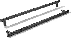 khtumeware 5 Pack 12 Inch(305mm) Aluminum Handles Knurled Black Cabinet Pulls Drawer Pulls Kitchen Hardware Kitchen Handles for Cabinets Cupboard Handles