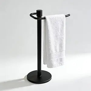 Upgraded Hand Towel Holder Stand Countertop Towel Rack Free Standing Towel Bar Hanger for Bathroom Kitchen Pro Max Matte Black