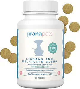 PranaPets Lignans & Melatonin with Biotin Blend Naturally Aids in Relieving Symptoms of Cushings in Dogs up to 25 lb | Promote Healthy Balance & Overall Well-Being
