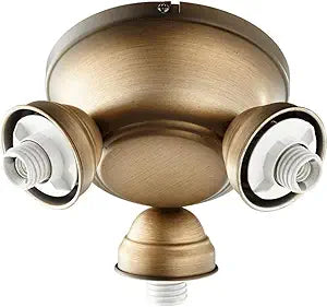 Quorum 2383-9022 Traditional Three Light Fan Light Kit from Salon Collection in Bronze/Dark Finish,
