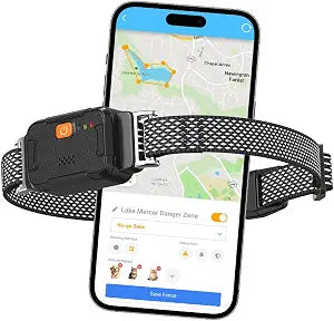 GPS Dog Collar Fence System: 7x24 Real-Time GPS Tracking, Health Monitoring, Virtual Fence, IPx7 Waterproof Design for Dogs and Multi-Pets Virtual Fence & Escape Alerts, 5-Day Battery Life