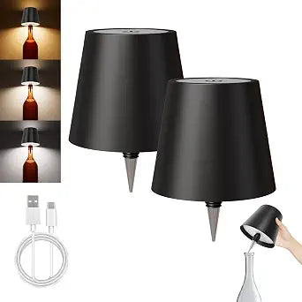 2Pack Rechargeable Wireless Bottle Lamps, Wine Bottle Stopper Lights Decor