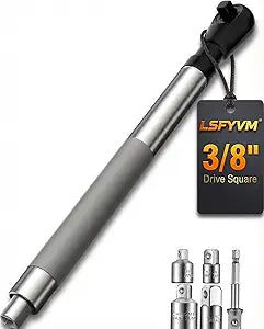 3/8" Offset Extension Wrench for Electric Drill, Impact Ratchet Extender for Tight Spaces, with 4 Adapters