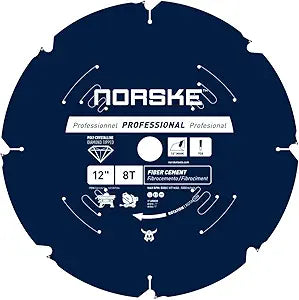 Norske Tools NCSBP284 12" 8 Tooth Polycrystalline Diamond (PCD) Hardie Fiber Cement Saw Blade