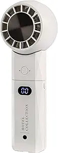 Hotel Collection - Breeze-Pro Handheld Mini Personal Fan, 2-in-1 USB Rechargeable Pocket Device with Power Bank, Portable for Travel, Summer, Concerts, Lash, Make - Up (White)
